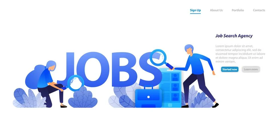 Agents who find jobs for job seekers and companies that need professional wor Stock Illustration
