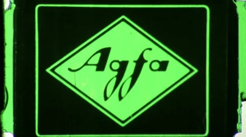 AGFA Corporate Film Processing LOGO Vintage Film Home Movie Leader distressed Stock Footage 10300782