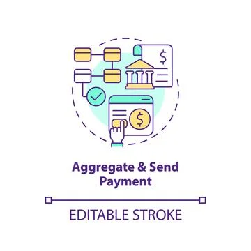 Aggregate and send payment concept icon Stock Illustration