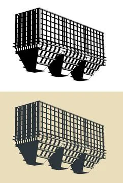 Aggregate batchers &amp; bins Stock Illustration