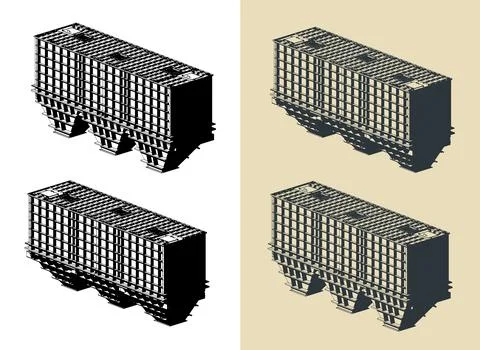 Aggregate batchers &amp; bins illustrations Stock Illustration