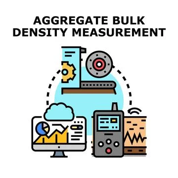 Aggregate bulk density measurement process system Stock Illustration