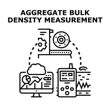Aggregate bulk density measurement process system Stock Illustration