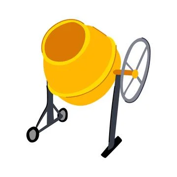 Aggregate concrete mixer cartoon vector illustration Stock Illustration