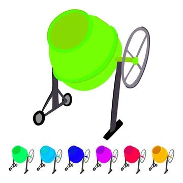 Aggregate concrete mixer vector cartoon graphic Stock Illustration