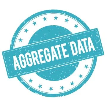 AGGREGATE DATA stamp sign cyan blue. Illustrazione stock