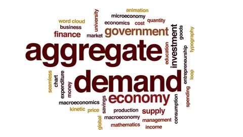 Aggregate demand animated word cloud. Kinetic typography. Stock Footage 111760468