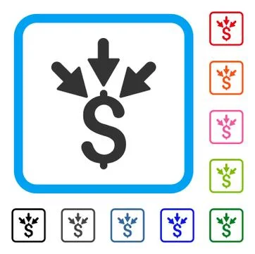 Aggregate Payment Framed Icon Stock Illustration