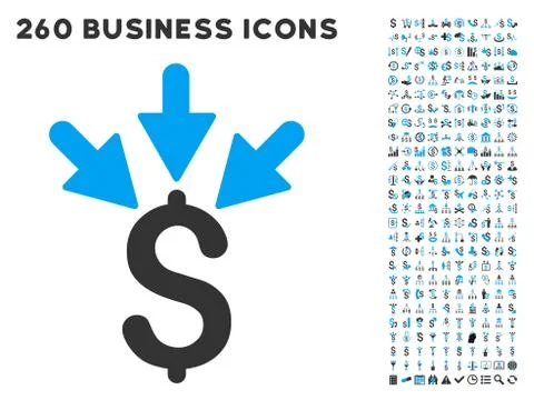 Aggregate Payment Icon with Flat Vector Set Stock Illustration