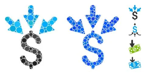Aggregate Payment Mosaic Icon of Spheric Items Stock Illustration