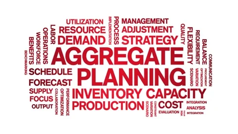Aggregate Planning animated word cloud,animation tag kinetic typography loop. Video stock 315652884