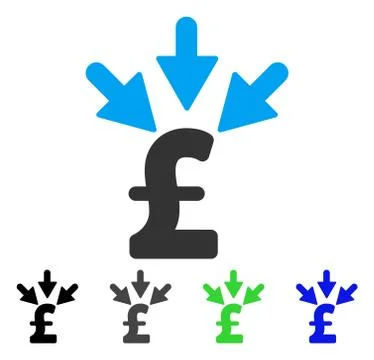 Aggregate Pound Payment Flat Icon Stock Illustration