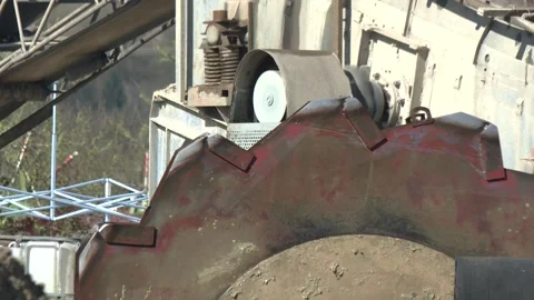 Aggregate Processing Machinery at Gravel Plant Stock-Footage 344425152