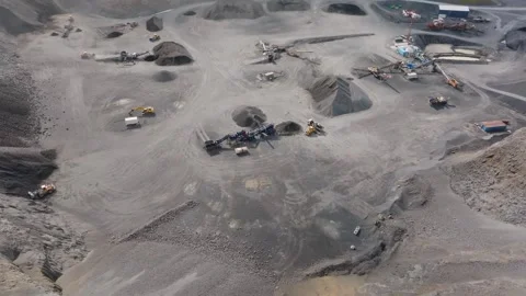 Aggregate Processing In Reykjanes Iceland - Active Volcanic Rock Quarry Video stock 345773734