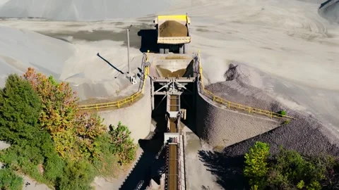 Aggregate Processing Site Producing Materials Like Crushed Stone In Martin Видео 332837866