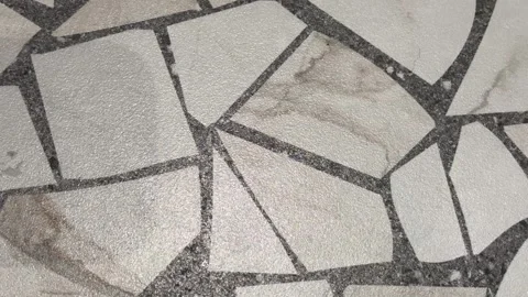 Aggregate Stone Surface with Ink Wash Texture, Grey White Marble Detail Stock Footage 332033035