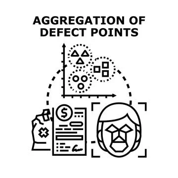 Aggregating defect points for business analysis Stock Illustration