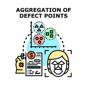 Aggregating defect points for business analysis Stock Illustration