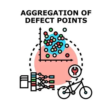Aggregating defect points for quality control and data analysis Stock Illustration