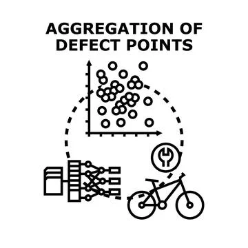 Aggregating defect points for quality control and data analysis Stock Illustration