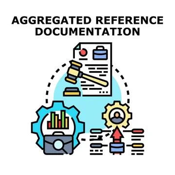 Aggregating documentation for business process and legal reference Stock Illustration