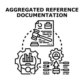 Aggregating documentation for business process and legal reference Stock Illustration
