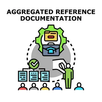 Aggregating reference documentation for business process improvement Stock Illustration