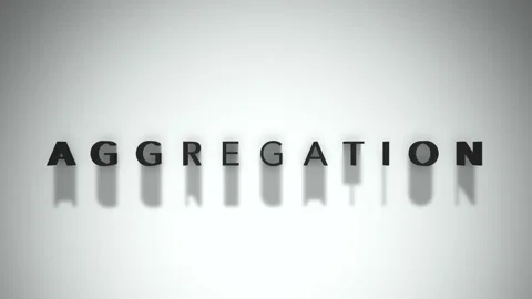 Aggregation 3D title animation matte black text on a white background 스톡 동영상 300715504