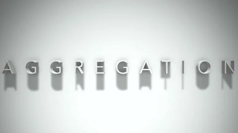 Aggregation 3D title animation with shadows on a white background 스톡 동영상 296530553