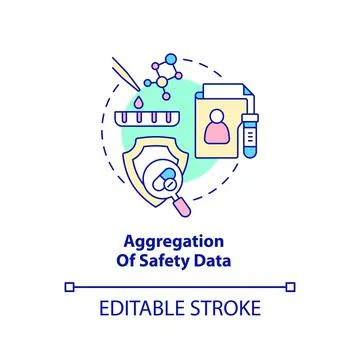 Aggregation of safety data concept icon Stock Illustration