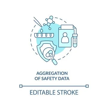 Aggregation of safety data turquoise concept icon Illustrazione stock