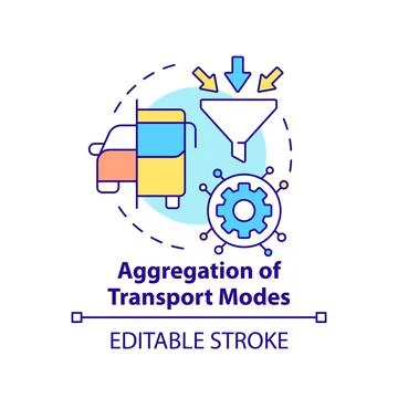 Aggregation of transport modes concept icon Stock Illustration