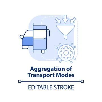 Aggregation of transport modes light blue concept icon Stock Illustration