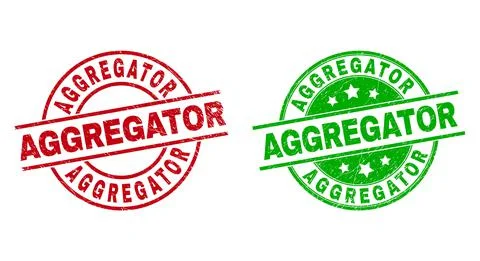 AGGREGATOR Round Seals Using Grunged Surface Stock Illustration