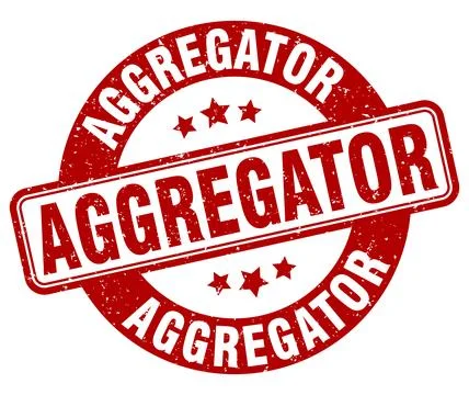 Aggregator stamp. aggregator label. round grunge sign Stock Illustration