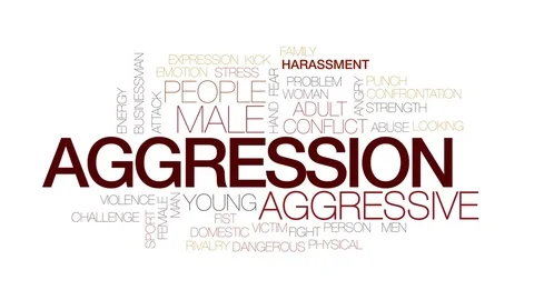 Aggression animated word cloud, text des... | Stock Video | Pond5