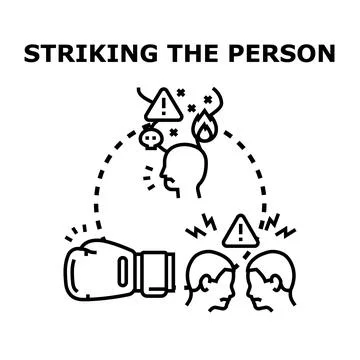 Aggression concept with conflict and striking elements イラスト素材