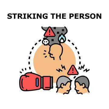 Aggression concept with conflict and striking elements Stock Illustration