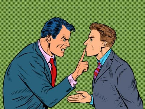 Aggressive argument between two men. One is good and the other is evil Stock Illustration