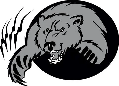 Aggressive Bear Roaring with Claws Extended, Wildlife Icon Stock Illustration