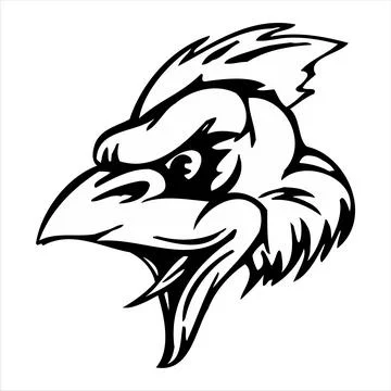 Aggressive Bird Head Mascot Logo Graphic Stock Illustration