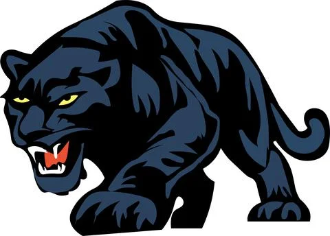 Aggressive Black Panther Roaring Vector Illustration Stock Illustration