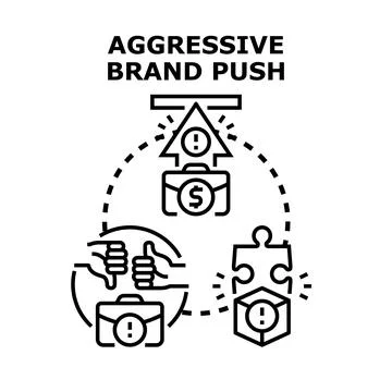 Aggressive brand push creating negative customer feedback Stock Illustration