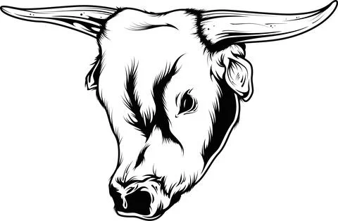 Aggressive Bull Head Vector Illustration - Powerful Animal Symbol Stockillustratie