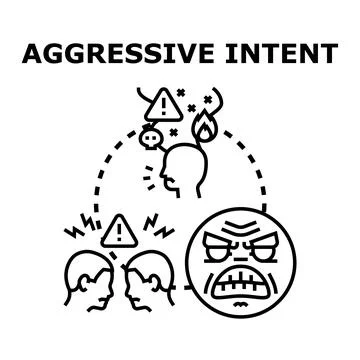 Aggressive communication intent concept icon vector illustration Stock Illustration