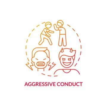 Aggressive conduct red gradient concept icon Stock Illustration