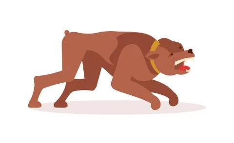 Aggressive dangerous dog attack Stock Illustration