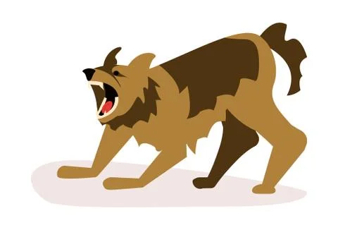 Aggressive dangerous dog attack Stock Illustration