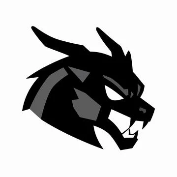 Aggressive Dragon Head Vector Mascot, Fierce Mythical Creature Illustration.. Illustrazione stock