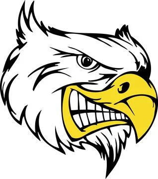 Aggressive Eagle Head Mascot Logo Design, Fierce Bird Vector Stock Illustration